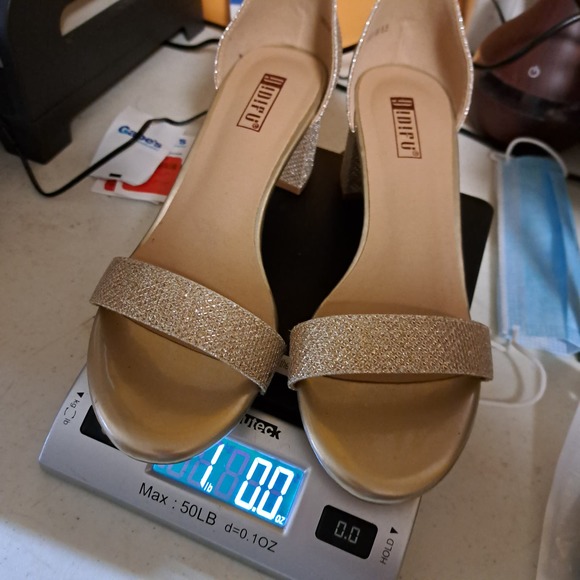 IDIFU Shiny Goldtone Lime Sandals Block Heel 6.5 - Picture 8 of 8